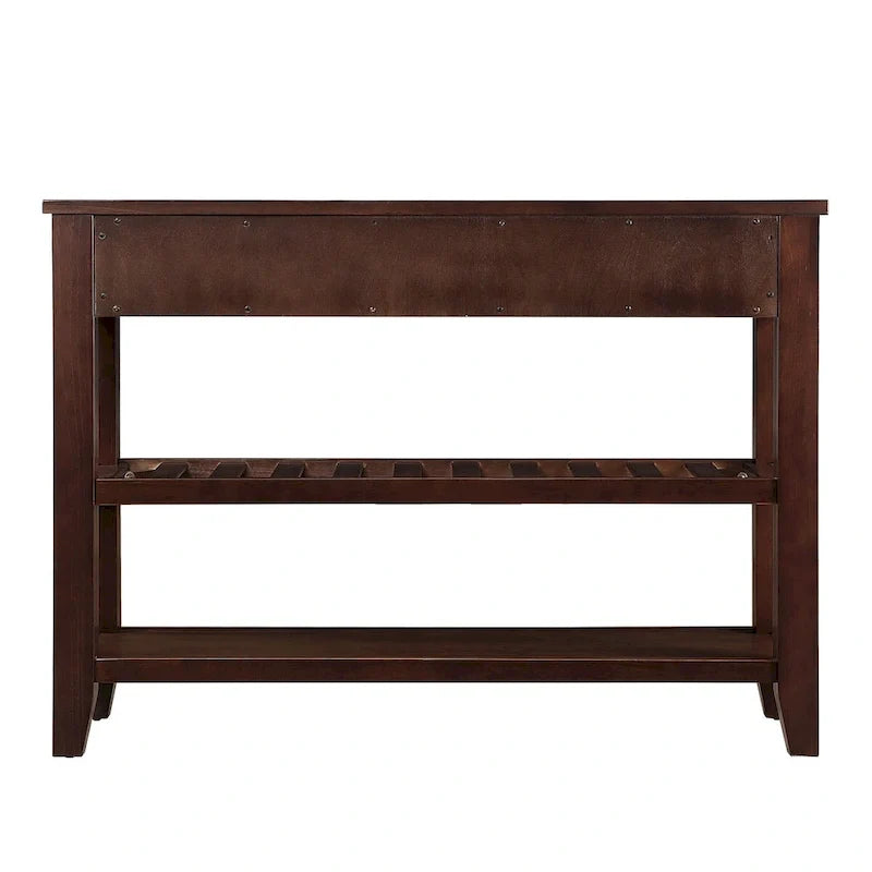 Table console de 42 po avec tiroirs et étagères à niveaux