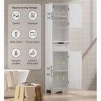 Meuble de Salle de Bain Haut de 170 cm, Colonne de Rangement Étroite avec 2 Portes et Tiroir