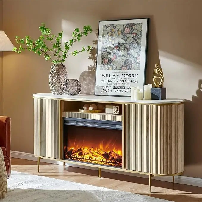 70 Meuble TV moderne de luxe avec cheminée, Centre de divertissement, Console TV