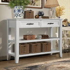 Table console de 42 po avec tiroirs et étagères à niveaux