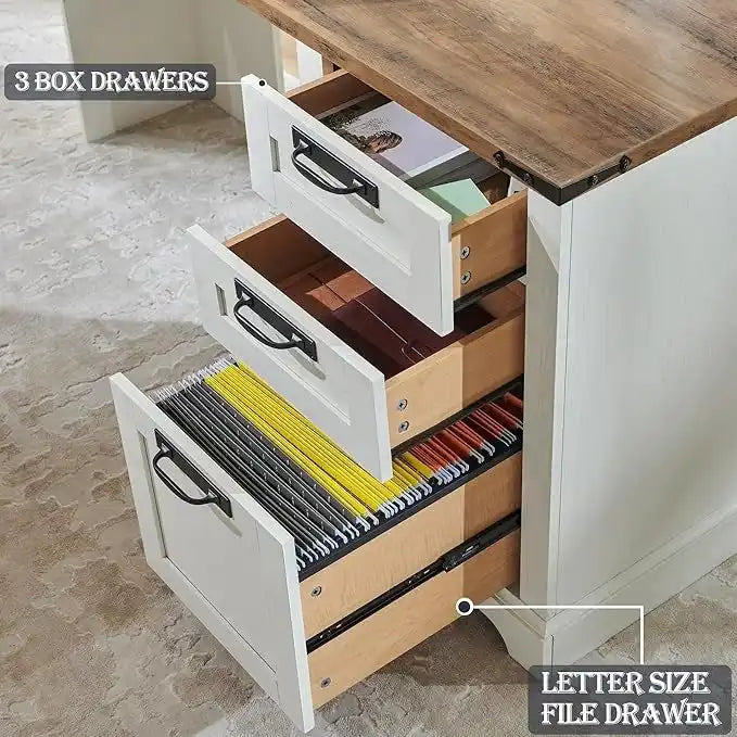 Bureau d'angle exécutif en forme de L 60 Farmhouse, bureau d'angle en bois, bureau d'ordinateur