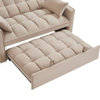 Canapé-lit convertible 4-en-1 – Causeuse en velours – Lit d'appoint avec dossier inclinable, 2 poches latérales