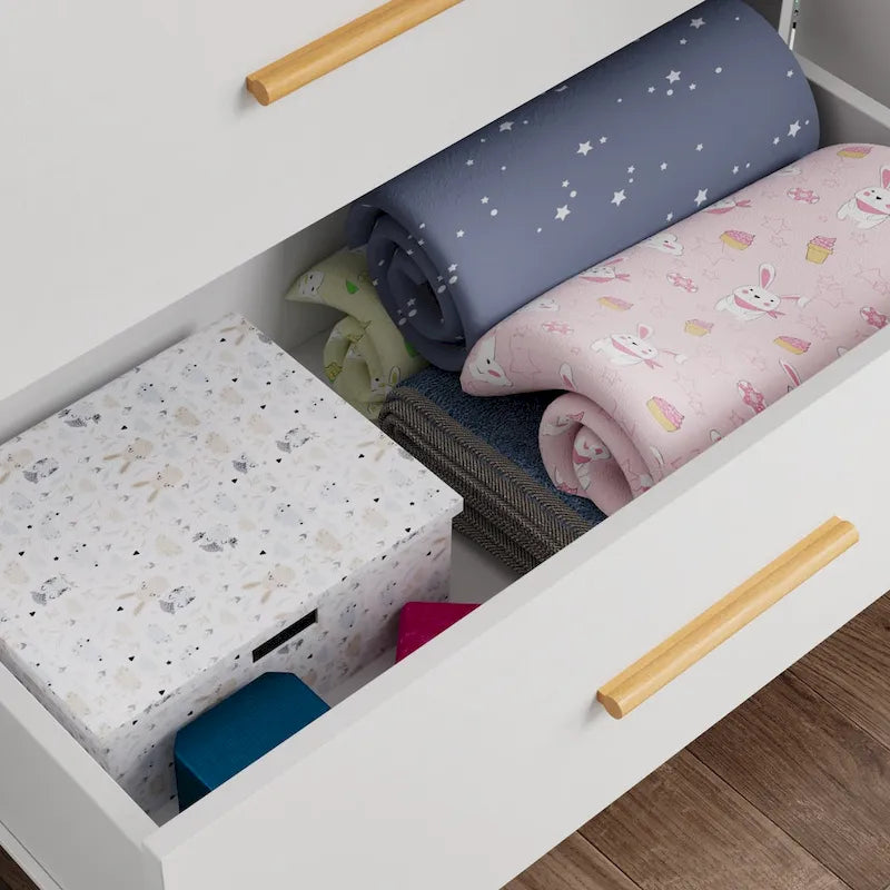 Armoire penderie autoportante de 63 pouces de large avec tiroirs