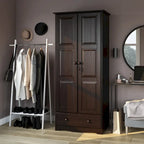Armoire garde-robe modulable 100 % en bois massif avec poignées en métal ou en bois