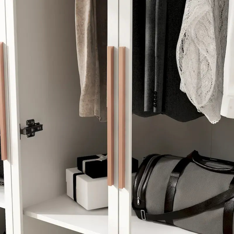 47,2 Grande Armoire LED Lumineuse Placard à Portes en Verre Entièrement en Verre