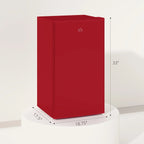 Mini-réfrigérateur de 3,2 pi³ avec congélateur, réfrigérateur compact à porte unique avec thermostat réglable pour chambre à coucher