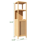 Meuble haut de salle de bain 1 porte 52 po Tall Wood avec étagère ouverte, couleur naturelle