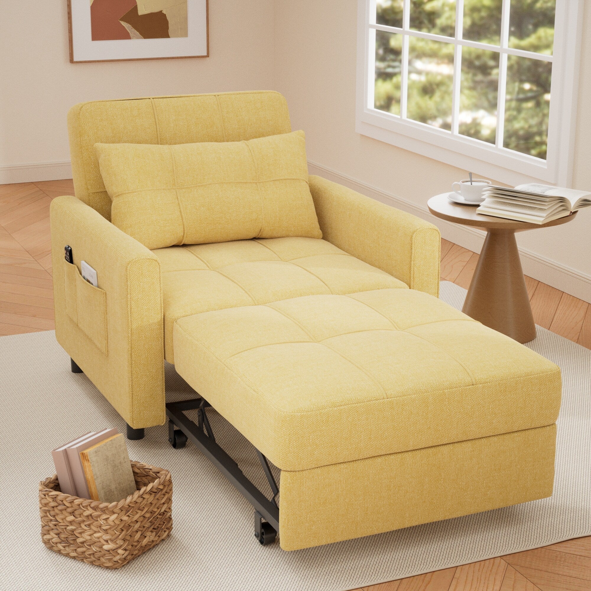 Canapé-lit convertible 3-en-1, Canapé-chaise dépliable, Lit pliant convertible pour salon