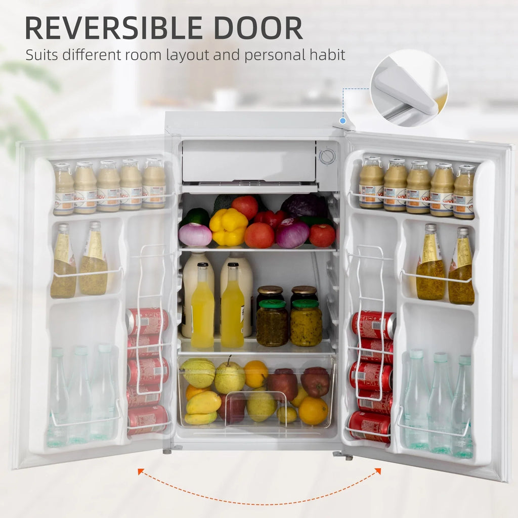 Mini-réfrigérateur de 3,2 pi³ avec congélateur, réfrigérateur compact à porte unique avec thermostat réglable pour chambre à coucher