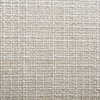 Canapé incurvé 3 places avec coussins boules, mélange de lin beige
