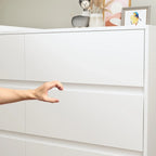 Commode pivotante 32,7H et bureau coiffeuse 6 tiroirs Blanc/Noir