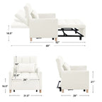 Fauteuil Lit Convertible 3 en 1, Noir