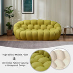 Canapé paresseux courbé 2 places Bubble de forme nid d'abeille avec tissu textile 3D pour salon et appartement