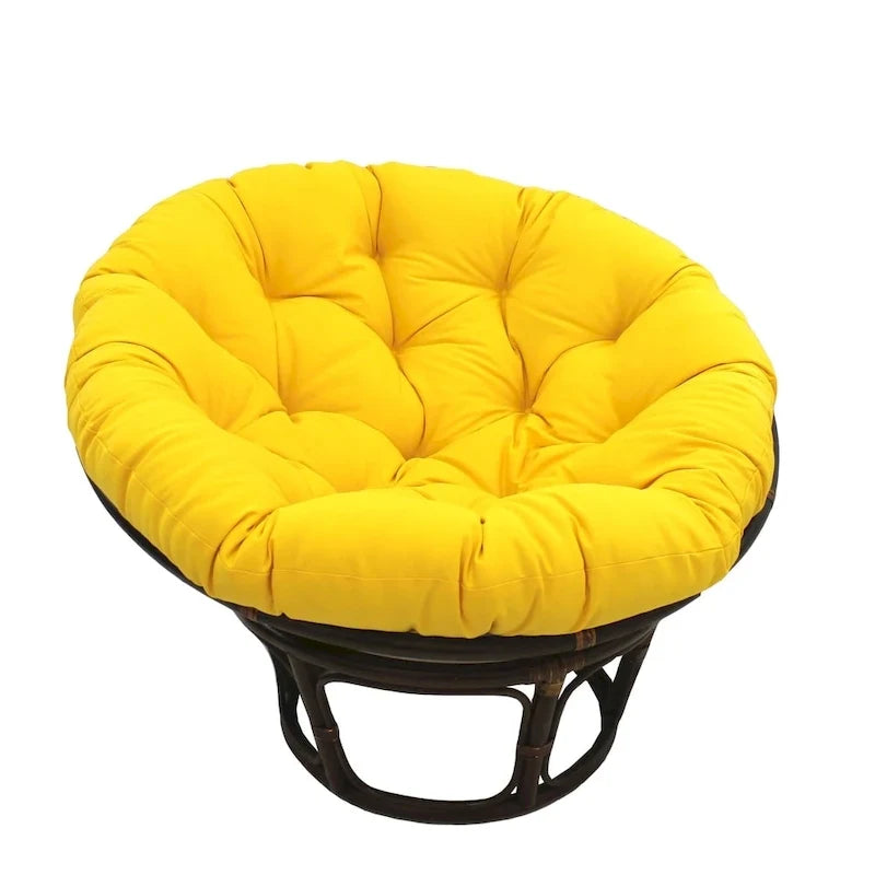 Fauteuil Papasan en rotin de 42 pouces avec coussin en sergé