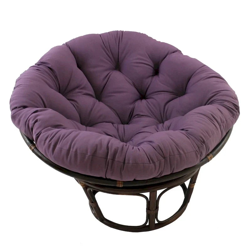 Fauteuil Papasan en rotin de 42 pouces avec coussin en sergé