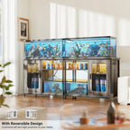Meuble pour aquarium de 75 à 110 litres avec prises de courant et éclairage LED