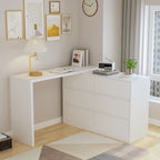 Commode pivotante 32,7H et bureau coiffeuse 6 tiroirs Blanc/Noir