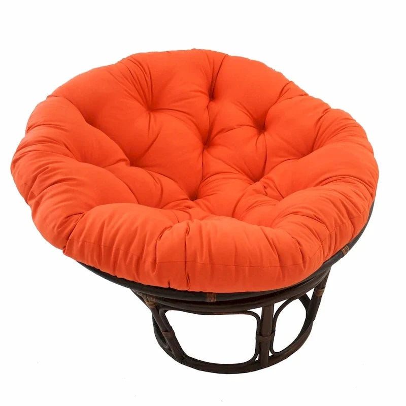 Fauteuil Papasan en rotin de 42 pouces avec coussin en sergé