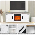 Meuble TV de ferme avec cheminée électrique de 58 po, console pour téléviseurs jusqu'à 65 po