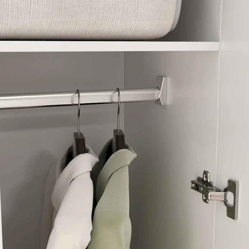 Armoire de chambre autonome à 2 portes avec tringle à vêtements