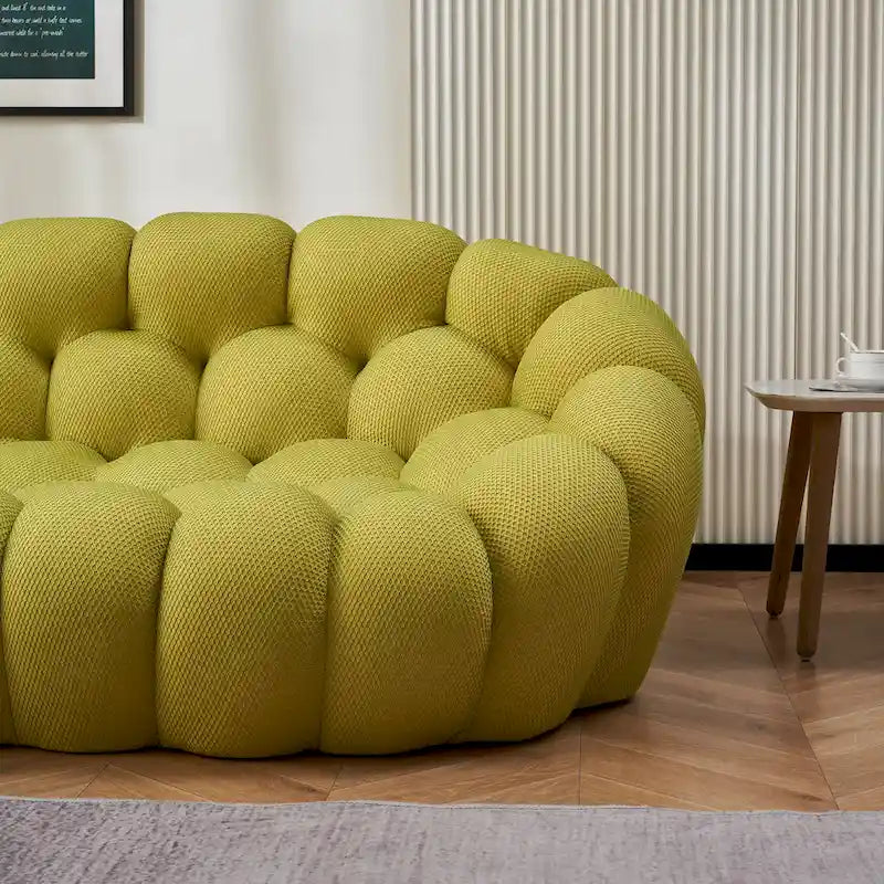 Canapé paresseux courbé 2 places Bubble de forme nid d'abeille avec tissu textile 3D pour salon et appartement