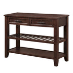 Table console de 42 po avec tiroirs et étagères à niveaux