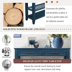 Table console de 42 po avec tiroirs et étagères à niveaux
