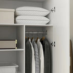 Armoire de chambre autonome à 2 portes avec tringle à vêtements
