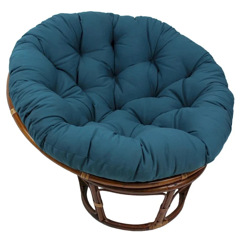 Fauteuil Papasan en rotin de 42 pouces avec coussin en sergé