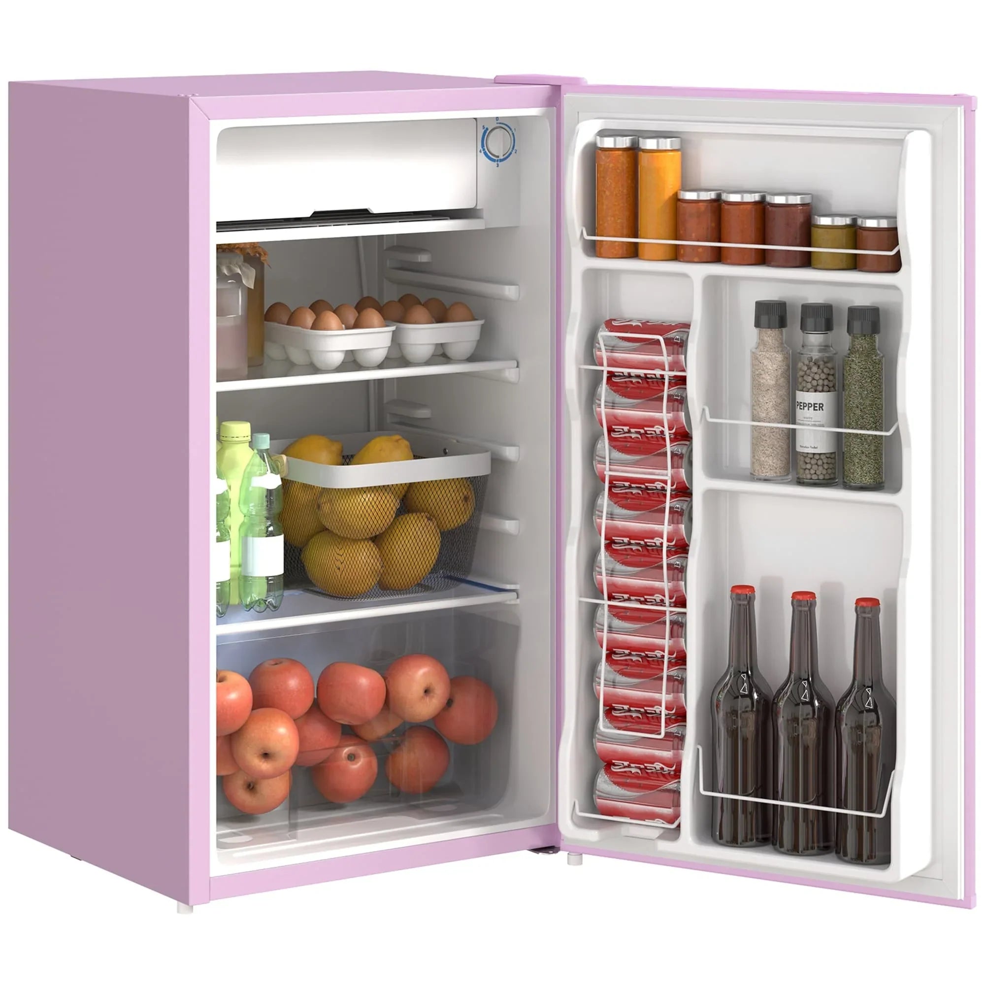 Mini-réfrigérateur de 3,2 pi³ avec congélateur, réfrigérateur compact à porte unique avec thermostat réglable pour chambre à coucher