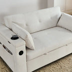 Canapé convertible 54 pouces avec lit gigogne, double assise, fonction relax