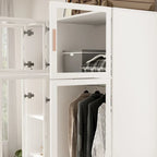 47,2 Grande Armoire LED Lumineuse Placard à Portes en Verre Entièrement en Verre