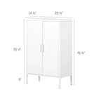Armoire de rangement métallique à 2 portes avec étagères réglables