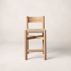 Tabouret de comptoir - Chêne clair - Avec une assise large en jute tressé doux et un dossier bas incurvé, le tabouret de comptoir est haut et solide tout en...