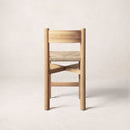 Tabouret de comptoir - Chêne clair - Avec une assise large en jute tressé doux et un dossier bas incurvé, le tabouret de comptoir est haut et solide tout en...