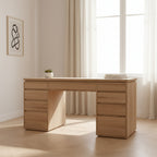 Bureau - Chêne blanc - Avec son rangement généreux, tout ce dont vous avez besoin est à portée de main, rendant vos rituels matinaux ou nocturnes sans effort
