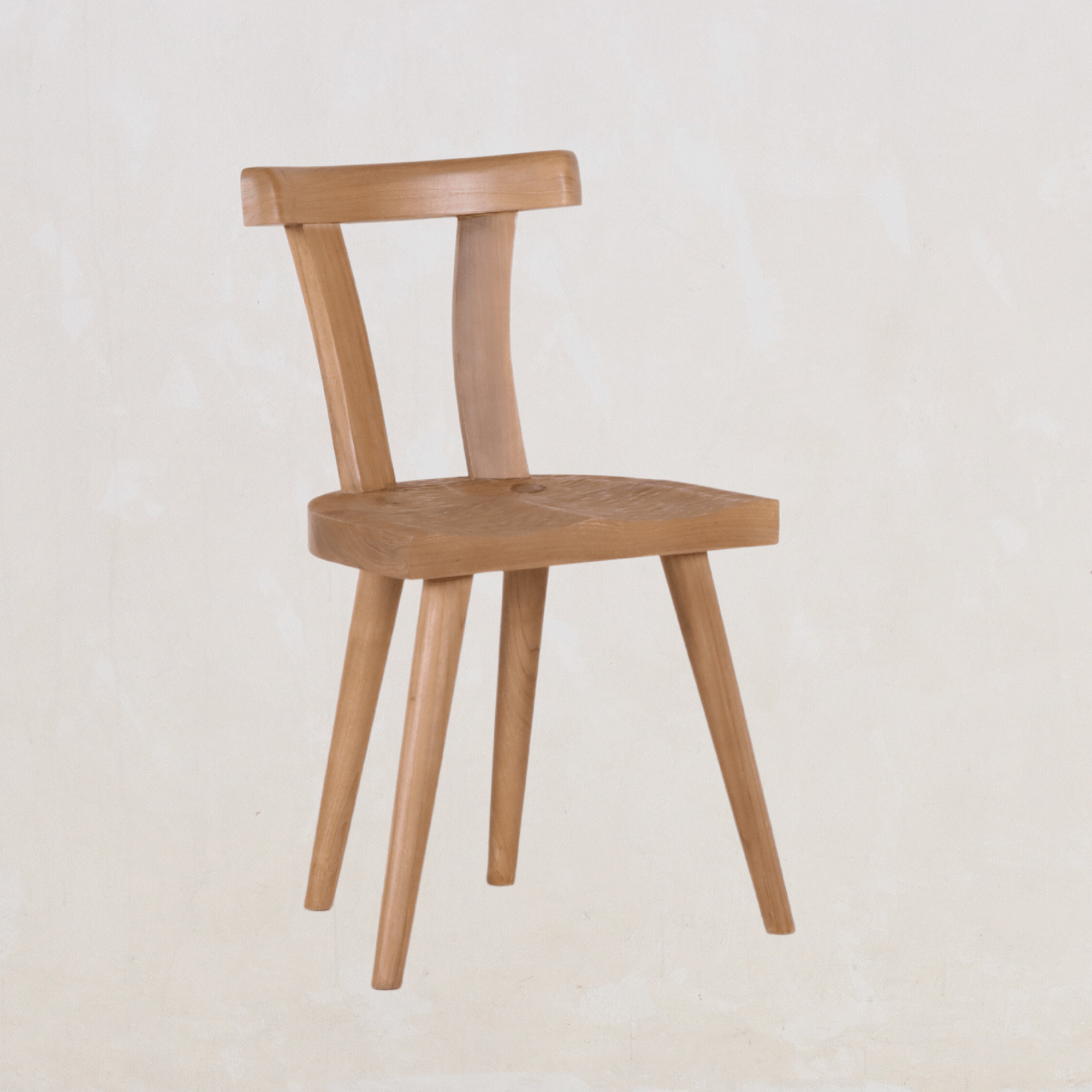Chaise - Naturel - DOS ERGONOMIQUE pour un confort ergonomique tout en conservant les formes architecturales primitives Design - silhouette brutaliste...