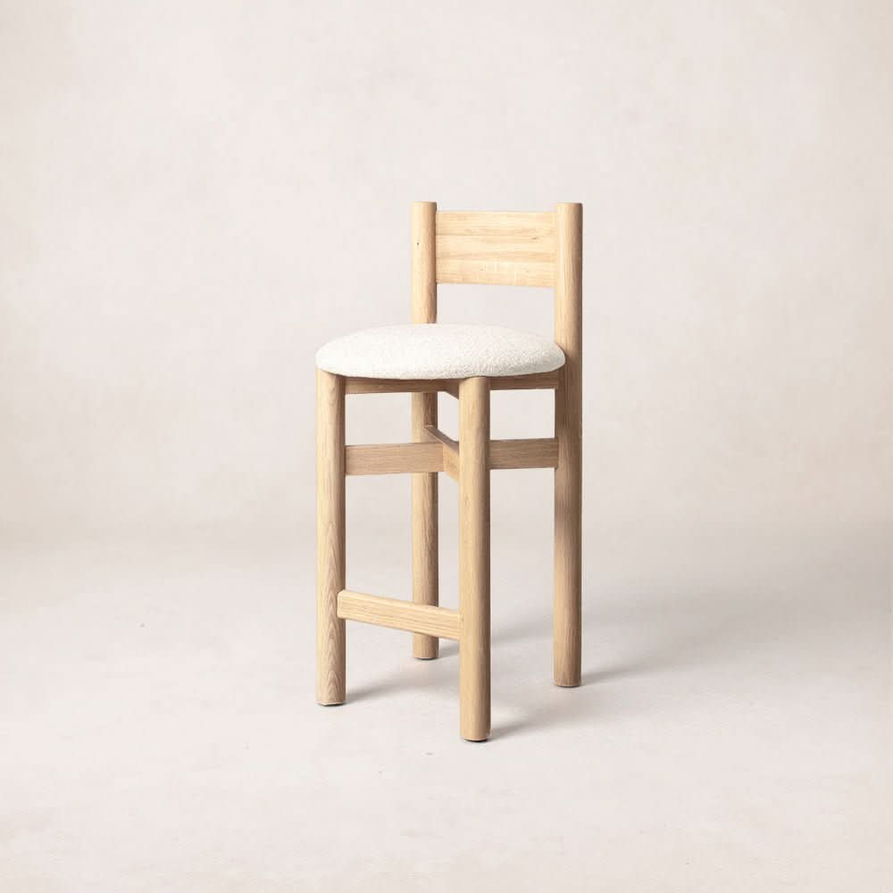 Tabouret de comptoir - Naturel - L'assise peut être facilement dévissée et retapissée, que ce soit par un professionnel local ou par vos propres efforts de bricolage...