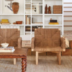 Chaise longue – la corde en jonc de mer est savamment tressée autour d'un cadre en bois de hêtre selon un motif intemporel en vannerie, créant un aspect très texturé