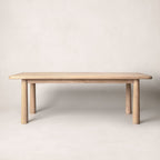 Table à manger rectangulaire - Naturel - veuillez noter que nos pièces en bois, fabriquées à la main par des ébénistes qualifiés utilisant des matières premières locales, varient par nature.
