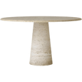 table de salle à manger  - Le plateau rond de 160 cm de diamètre repose sans effort sur ce pied unique, tandis que les bords doucement arrondis...