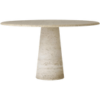 table de salle à manger  - Le plateau rond de 160 cm de diamètre repose sans effort sur ce pied unique, tandis que les bords doucement arrondis...