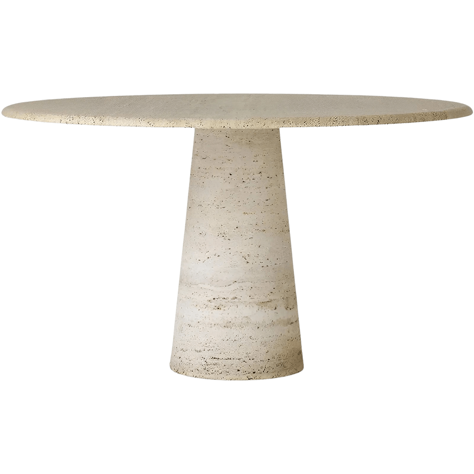 table de salle à manger  - Le plateau rond de 160 cm de diamètre repose sans effort sur ce pied unique, tandis que les bords doucement arrondis...